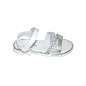 Πέδιλο δερμάτινο λευκό ασημί<span> - </span>white, 25