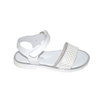 Πέδιλο δερμάτινο λευκό ασημί<span> - </span>white, 25