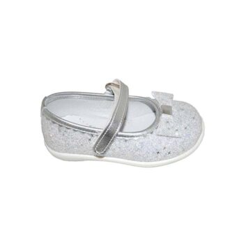 Μπαρέτα δερμάτινη λευκό ασημί