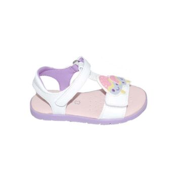 Πέδιλο δερμάτινο λευκό λιλά<span> - </span>white, 34