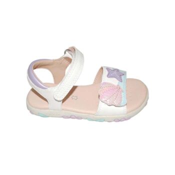 Πέδιλο δερμάτινο λευκό ροζ<span> - </span>white, 34