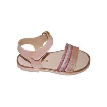 Πέδιλο δερμάτινο μπεζ ροζ