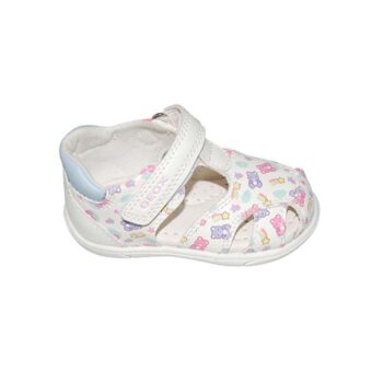 Παπουτσοπέδιλο πρώτα βήματα δερμάτινο λευκό σιέλ