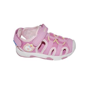 Παπουτσοπέδιλο πρώτα βήματα υφασμάτινο ροζ κίτρινο