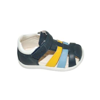 Παπουτσοπέδιλο πρώτα βήματα δερμάτινο μπλε κίτρινο<span> - </span>blue, 20