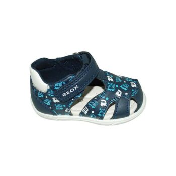 Παπουτσοπέδιλο πρώτα βήματα δερμάτινο μπλε λευκό