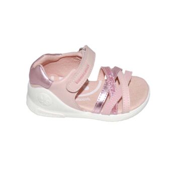 Πέδιλο κλειστή φτέρνα δερμάτινο πρώτα βήματα ροζ