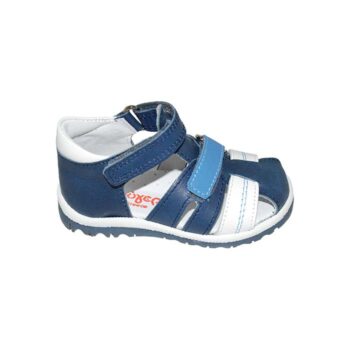 Παπουτσοπέδιλο πρώτα βήματα δερμάτινο μπλε λευκό