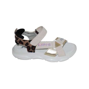 Πέδιλο δερμάτινο μπεζ χρυσό