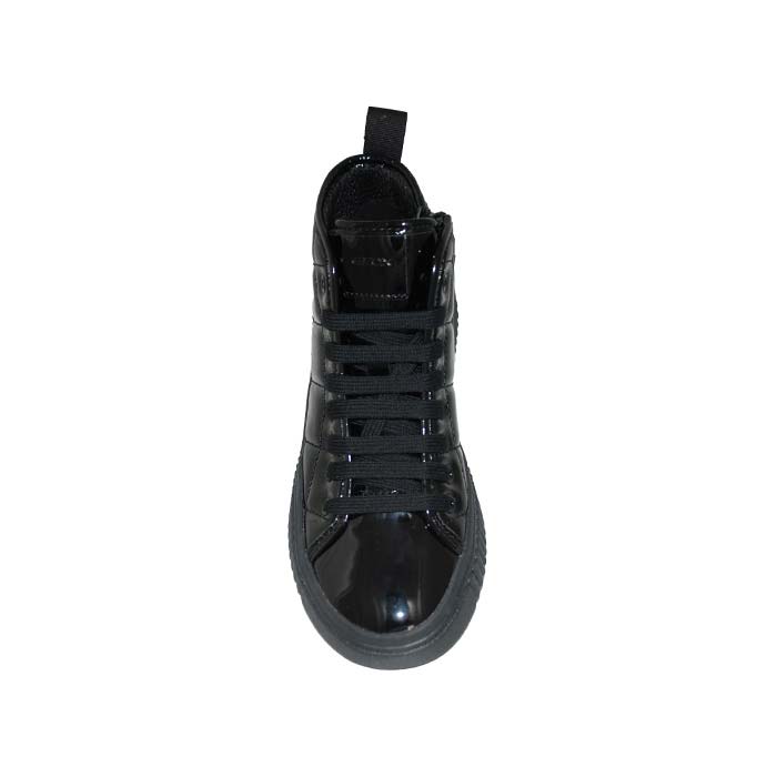 Ankle boot leather patent black Μποτάκι δερμάτινο λουστρίνι μαύρο